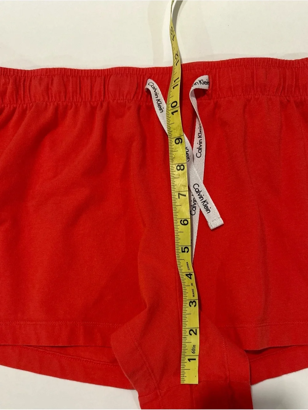 Calvin Klein Women's Bright Red Lounge Shorts with Branded Drawstring